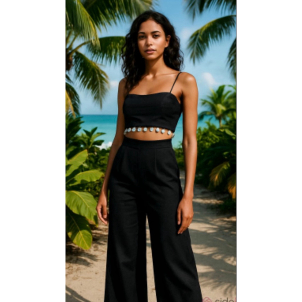 Women's Jason Wu Black top and pants with Embellishments Size 6